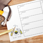Modern Simple Tools Minimal Weekly Calendar Notepad at Zazzle