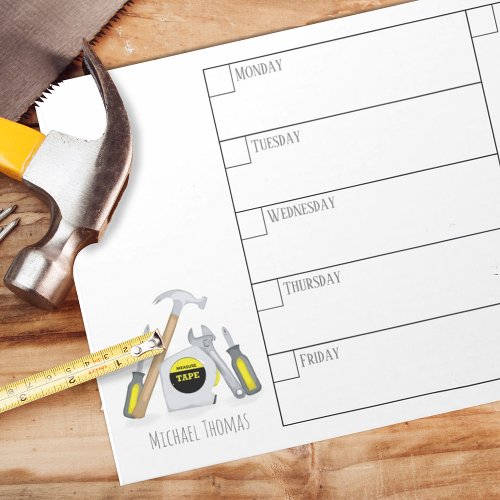Modern Simple Tools Minimal Weekly Calendar Notepad