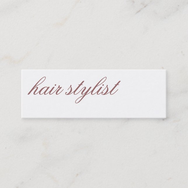 Modern Simple Trend Hair Stylist Minimalist Script Mini Business Card (Front)