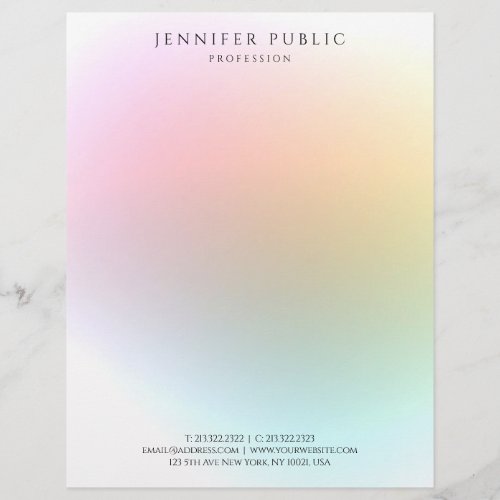 Modern Simple Trendy Colorful Template Elegant Letterhead