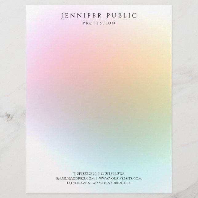 Modern Simple Trendy Colorful Template Elegant Letterhead (Front)