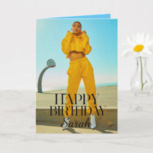 Modern Simple Trendy Custom Photo Birthday Card