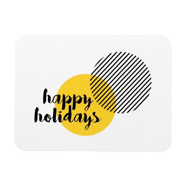 Modern, simple, trendy design of "Happy Holidays" Magnet (Horizontal)
