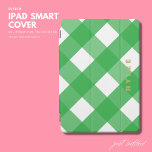 Modern Simple Trendy Green Gingham Monogram<br><div class="desc">The iPad Smart Cover with a bright green gingham pattern and a gold tone simple monogram is the perfect accessory for any tech-savvy individual. The vibrant gingham design adds a pop of color and personality to your iPad, while the sleek smart cover protects your device from scratches and damage. The...</div>