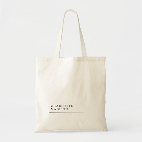 Modern Simple Trendy Minimalist Add Name Tote Bag