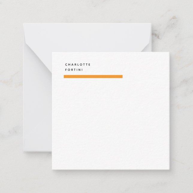 Modern Simple Trendy Minimalist  Note Card (Front)