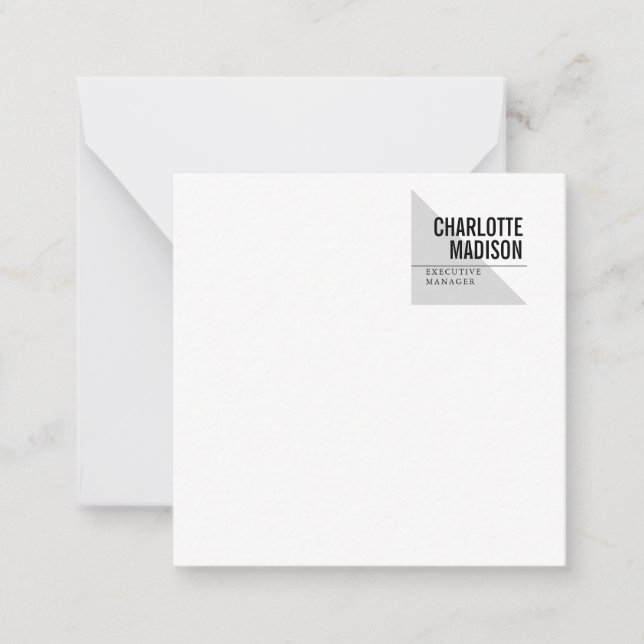Modern Simple Trendy Minimalist Plain Note Card (Front)