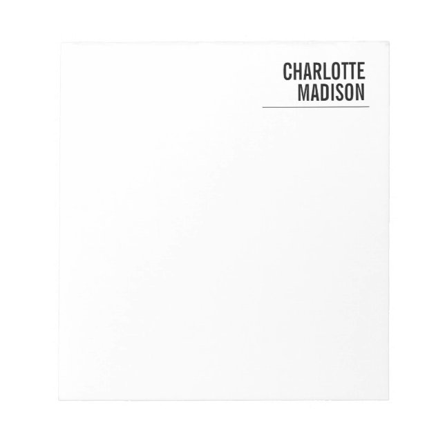 Modern Simple Trendy Minimalist Plain Notepad (Front)
