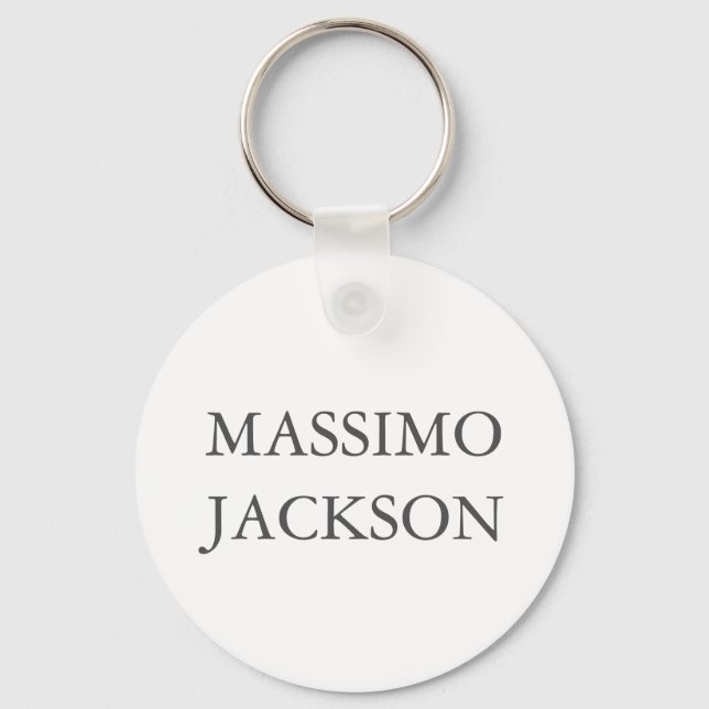 Modern Simple Trendy Minimalist Plain Own Name Keychain (Front)
