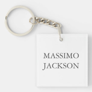 Modern Simple Trendy Minimalist Plain Own Name Keychain