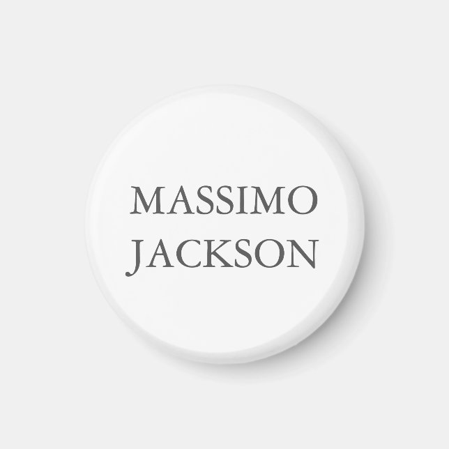 Modern Simple Trendy Minimalist Plain Own Name Magnet (Front)