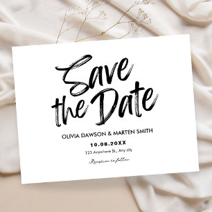 Modern simple Typographic black and white  Save The Date