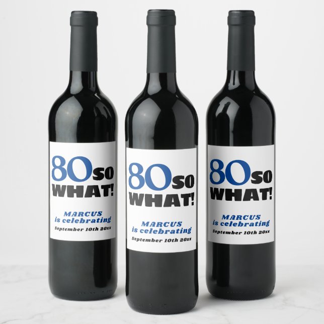 Modern Simple Typography 70th Birthday Wine Label (Bottles)