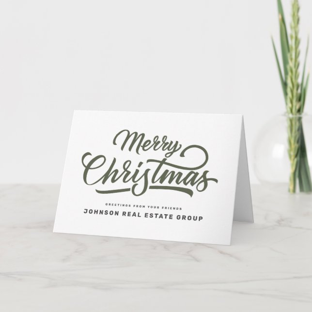 Modern Simple Typography Add Logo Holiday Card (Front)