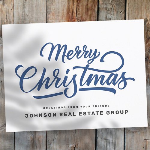 Modern Simple Typography Add Logo Holiday Postcard