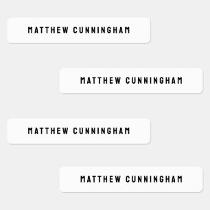 Modern Simple Typography Add Your Name Kids' Labels