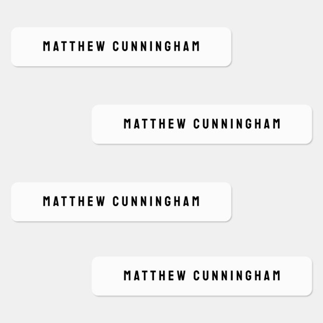 Modern Simple Typography Add Your Name Kids' Labels (Group)