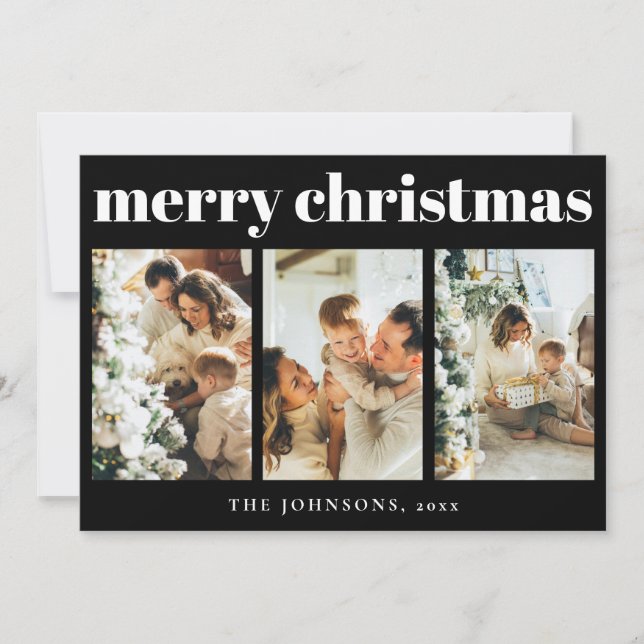 Modern Simple Typography Christmas Holiday Card (Front)