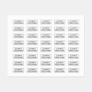 Modern Simple Typography Frame Four Names Kids'  Labels