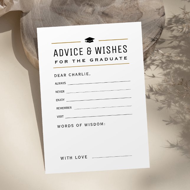 Modern Simple Typography Graduate advice & wishes  Card (Modern Simple Typography Graduate advice & wishes Card)