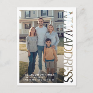 Modern Simple Typography New Address Photo Postcard