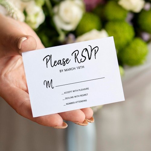 Modern simple typography script wedding RSVP Enclosure Card