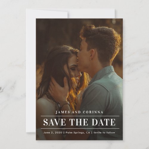 Modern Simple Typography Wedding Photo  Save The Date