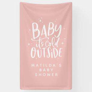 Modern simple typography winter baby shower party banner