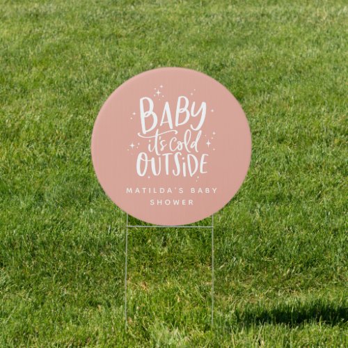 Modern simple typography winter baby shower party sign