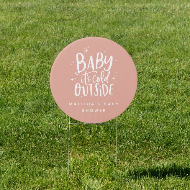 Modern simple typography winter baby shower party sign (Insitu)