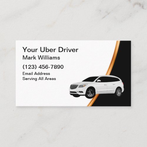 Modern Simple Uber Driver Ride Hailing Business Card