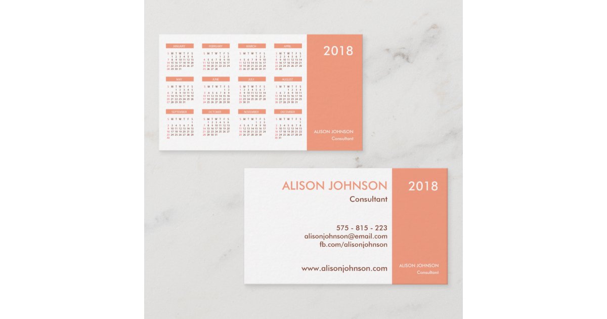 Modern Simple Unique Smart Calendar Business Card | Zazzle