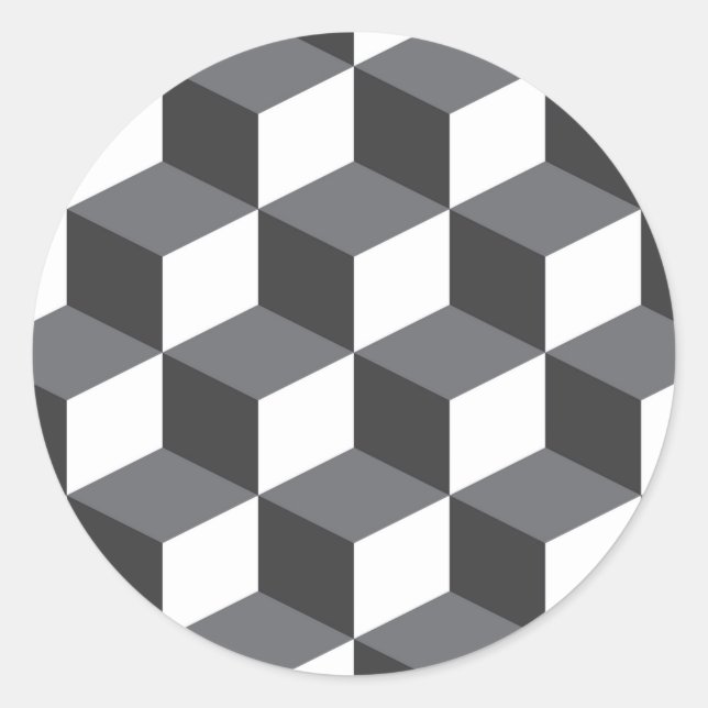 Modern, simple, urban architectural cubes pattern classic round sticker (Front)