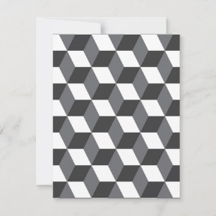 Modern, simple, urban architectural cubes pattern note card