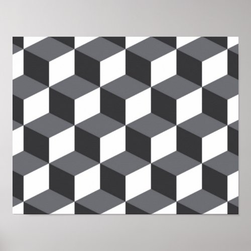 Modern simple urban architectural cubes pattern poster