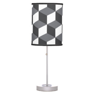 Modern, simple, urban architectural cubes pattern table lamp
