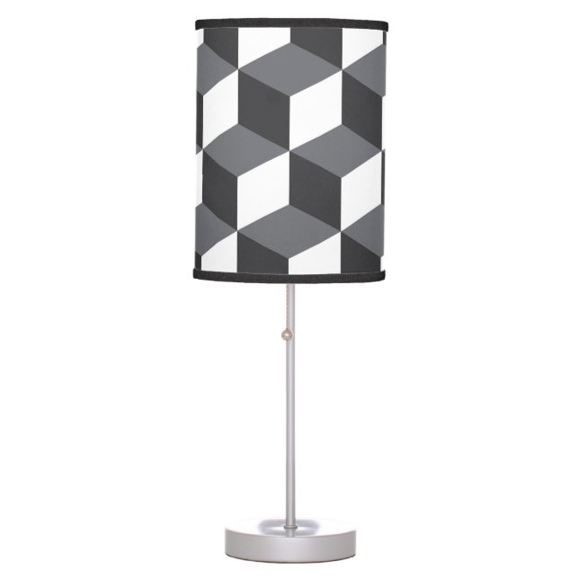 Modern, simple, urban architectural cubes pattern table lamp (Front)