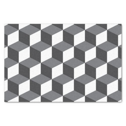 Modern simple urban architectural cubes pattern tissue paper