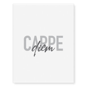Modern, simple, urban, cool design Carpe Diem Temporary Tattoos