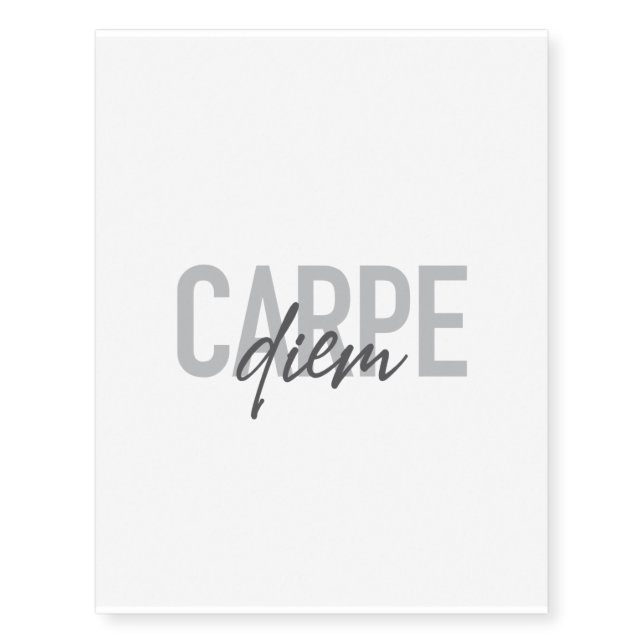 Modern, simple, urban, cool design Carpe Diem Temporary Tattoos (Front)