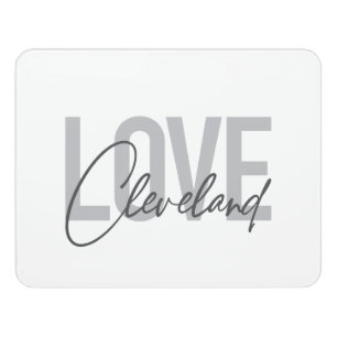 Modern, simple, urban, cool design Love Cleveland Door Sign