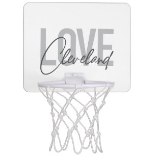 Modern, simple, urban, cool design Love Cleveland Mini Basketball Hoop