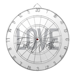 Modern, simple, urban cool design Love Forth Worth Dart Board