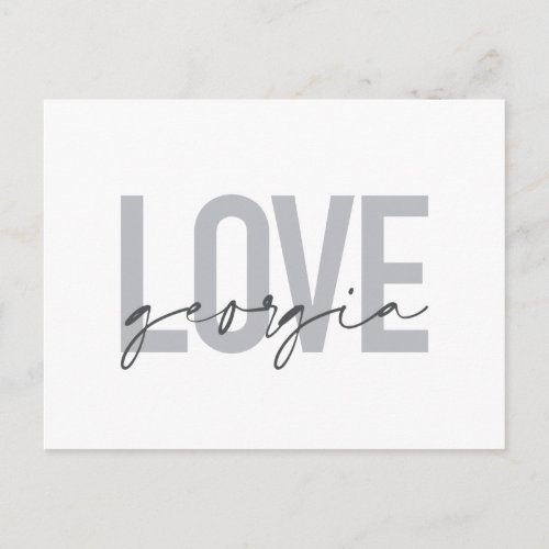 Modern simple urban cool design Love Georgia Postcard