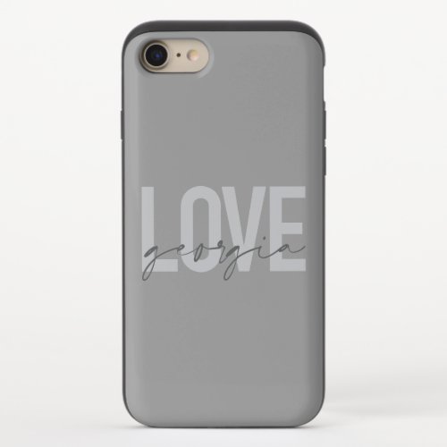 Modern simple urban cool design Love Georgia iPhone 87 Slider Case