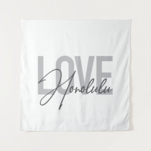 Modern, simple, urban cool design Love Honolulu Tapestry