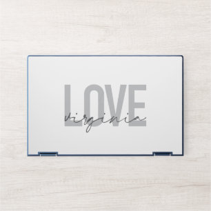 Modern, simple, urban, cool design Love Virginia HP Laptop Skin