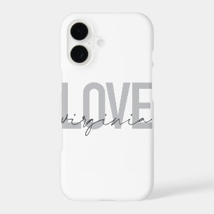 Modern, simple, urban, cool design Love Virginia iPhone 17 Case