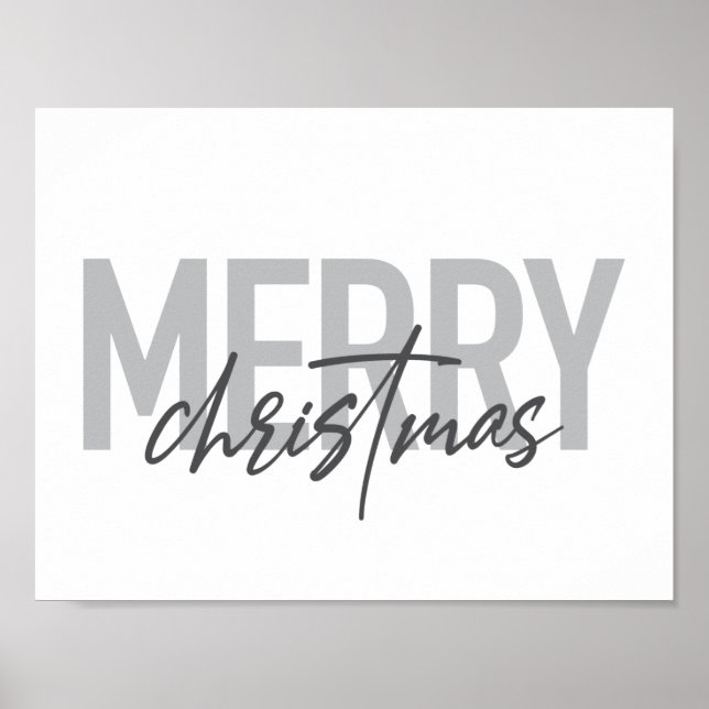 Modern, simple, urban cool design Merry Christmas Poster (Front)