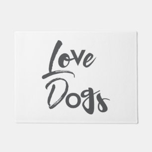 Modern, simple, urban, cool design of Love Dogs Doormat
